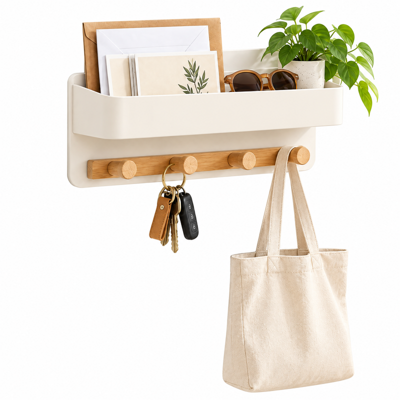 voqzelyn™ Wall-Mounted Entryway Organizer with Key Hooks