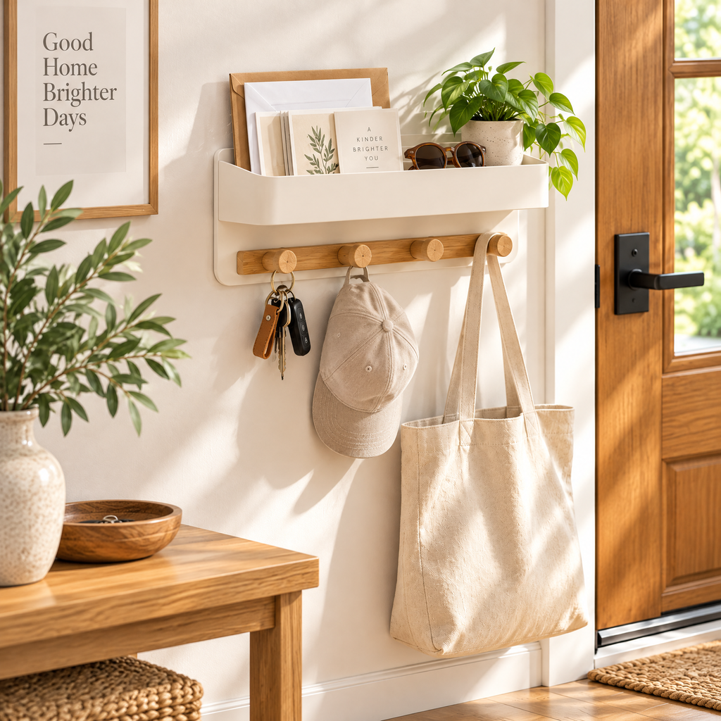 voqzelyn™ Wall-Mounted Entryway Organizer with Key Hooks