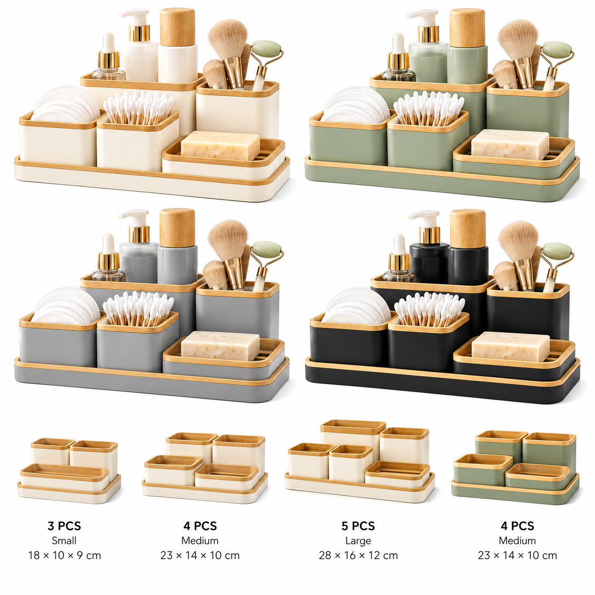 voqzelyn™ Modular Bathroom Countertop Organizer Set