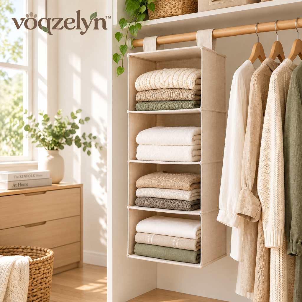 voqzelyn™ 4-Tier Hanging Closet Shelf Organizer