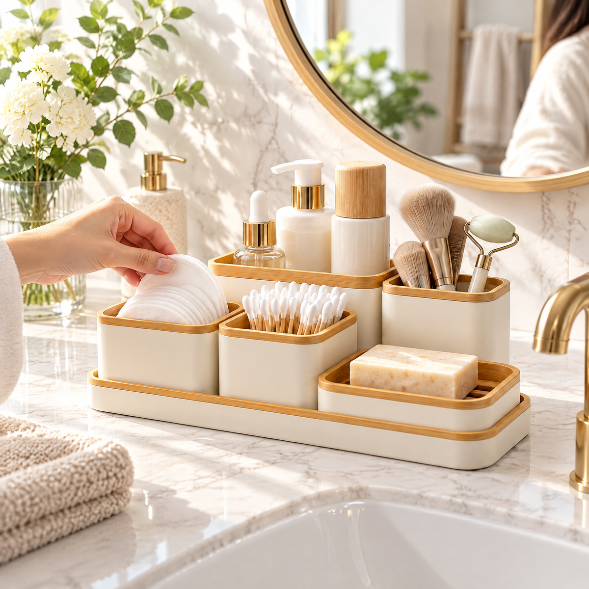 voqzelyn™ Modular Bathroom Countertop Organizer Set